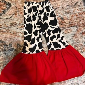 Toddler Bell Bottoms Cowprint
